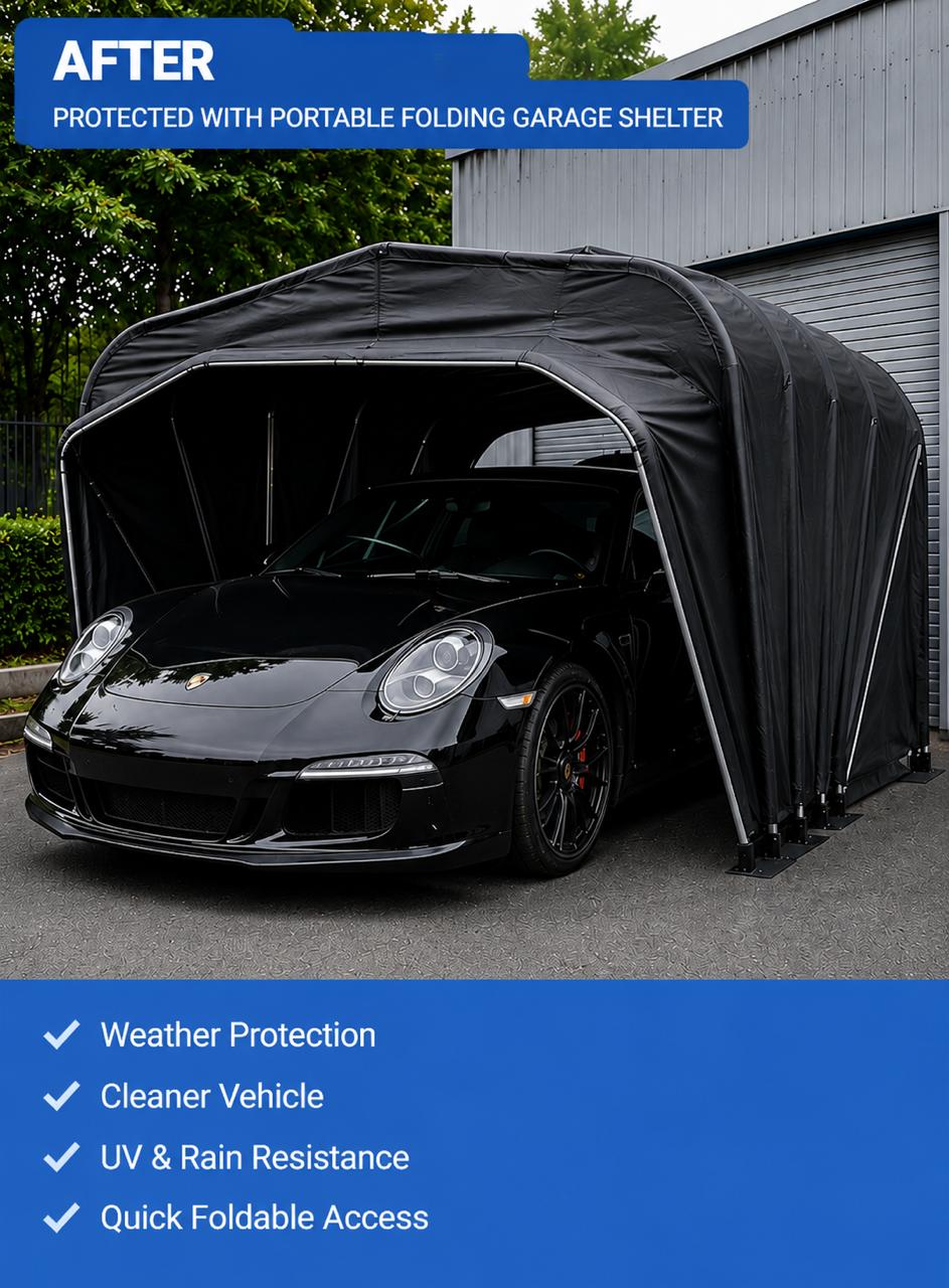 Vehicle before portable garage installation